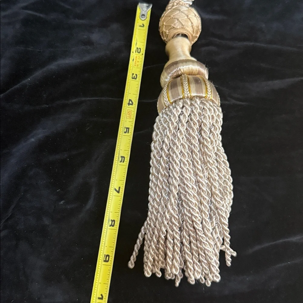 Elegant Rayon cream rope Tassel Curtain Drapery TIE BACKS  4 total